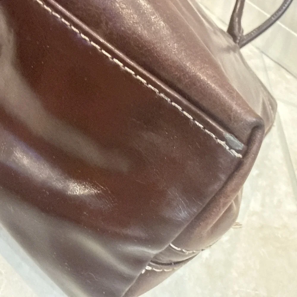 Giani Bernini Business Tote Laptop Shoulder Bag Purse Distressed faux Leather